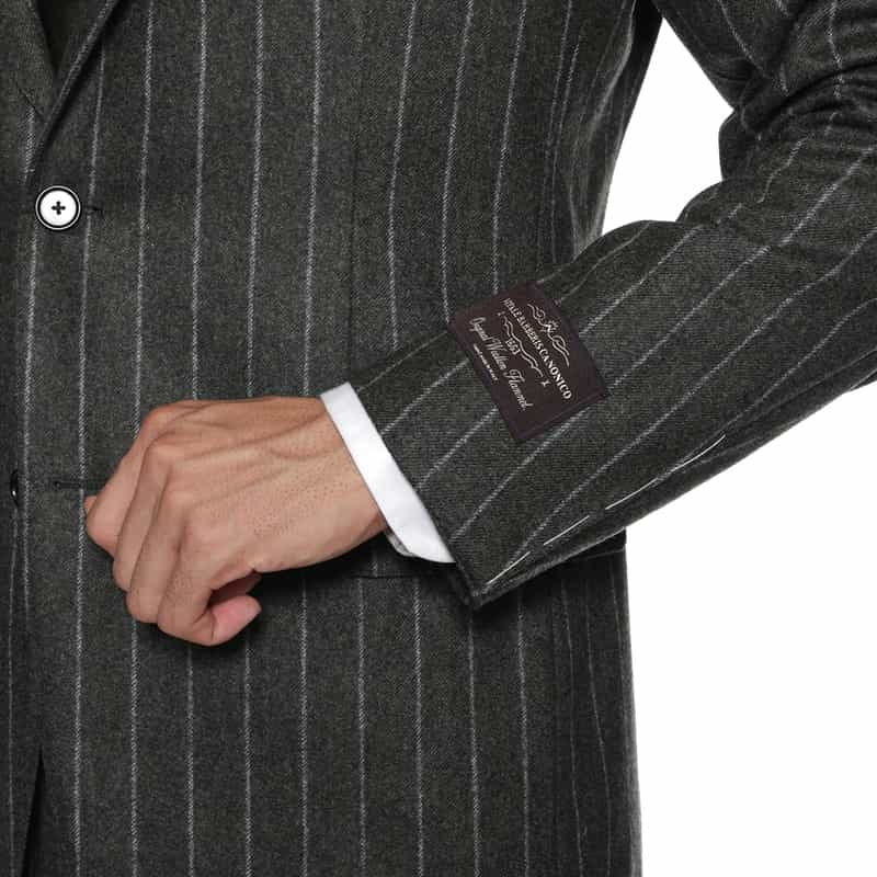 BARNEYS NEW YORK チョークストライプ柄スーツ"MADISON" GRAY