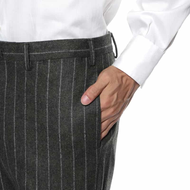 BARNEYS NEW YORK チョークストライプ柄スーツ"MADISON" GRAY