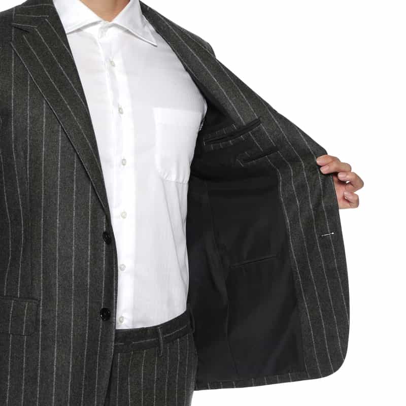 BARNEYS NEW YORK チョークストライプ柄スーツ"MADISON" GRAY