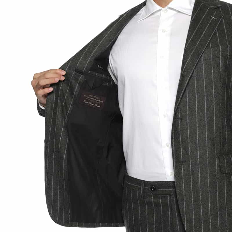 BARNEYS NEW YORK チョークストライプ柄スーツ"MADISON" GRAY