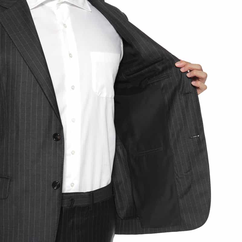 BARNEYS NEW YORK ストライプ柄スーツ"MADISON" DARK GRAY