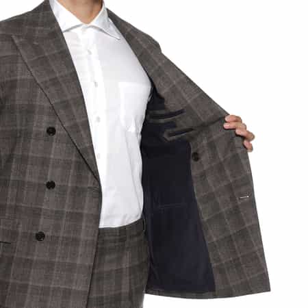 BARNEYS NEW YORK【極美品】XL グレンチェック ライナー付 グレンチェック柄スーツ
