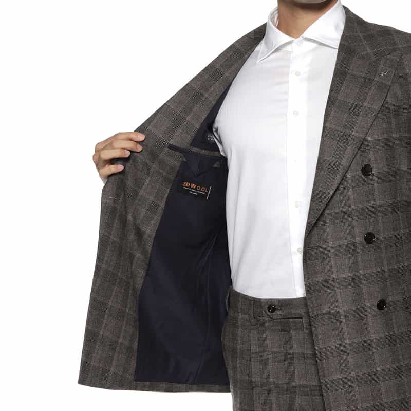 BARNEYS NEW YORK グレンチェック柄スーツ"BROOKLYN" BEIGE