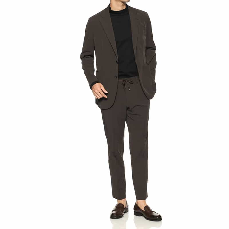 BARNEYS NEW YORK セットアップ ツイル素材イージージャケット BROWN