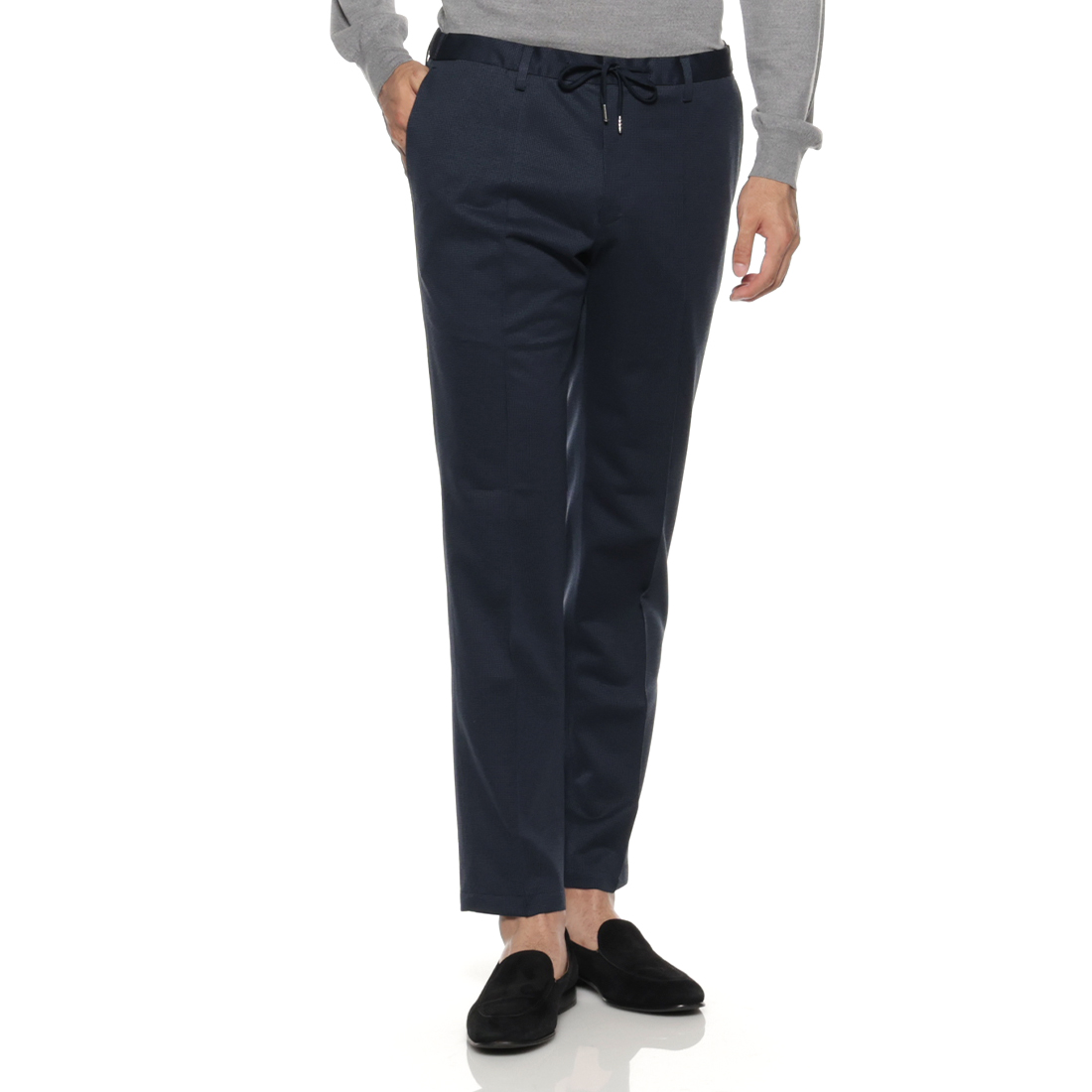 セットアップ マイクロ千鳥柄イージーパンツ