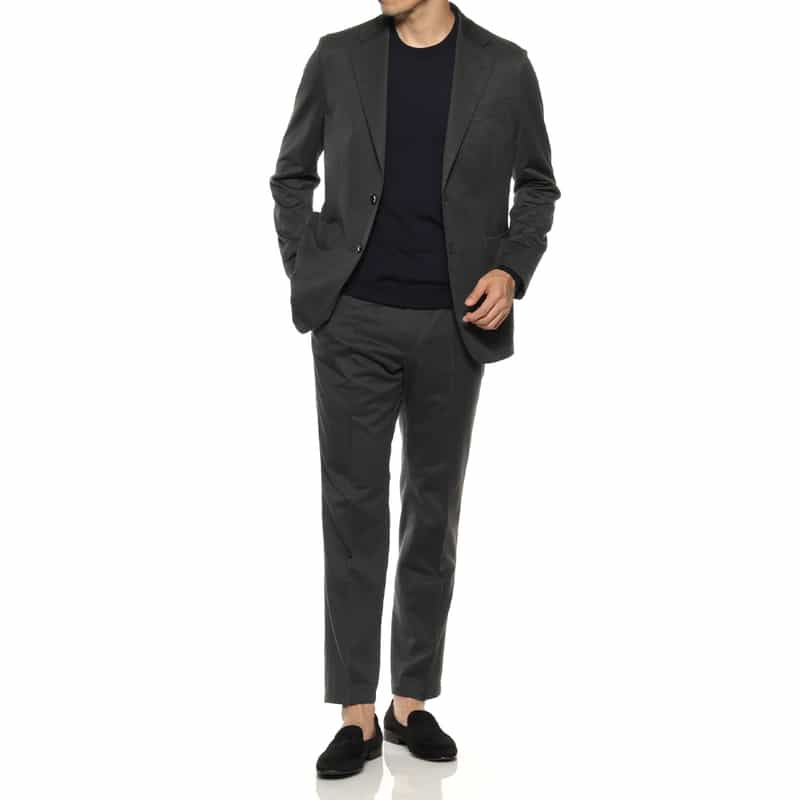 BARNEYS NEW YORK セットアップ マイクロ千鳥柄イージーパンツ GRAY