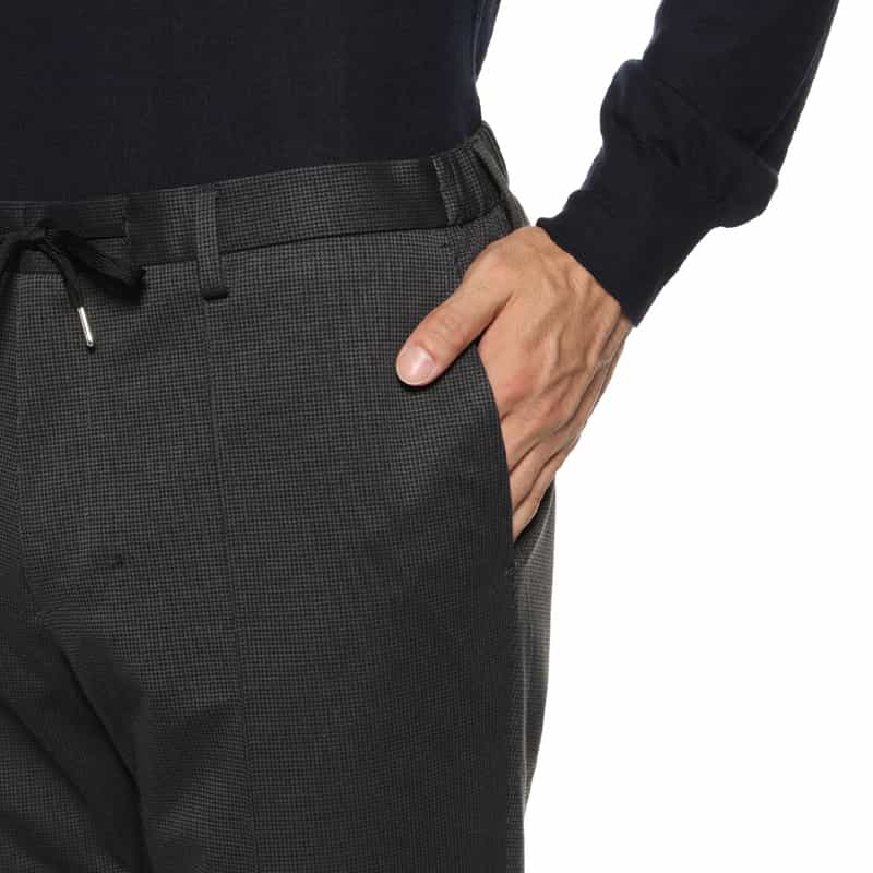 BARNEYS NEW YORK セットアップ マイクロ千鳥柄イージーパンツ GRAY