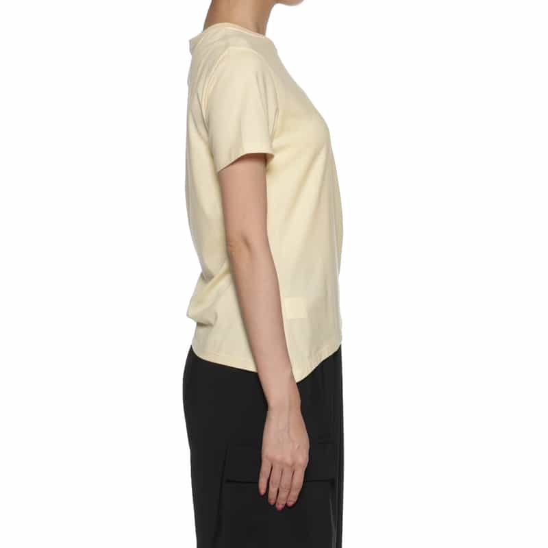 BARNEYS NEW YORK ウォッシャブル サイドギャザーアシンメトリーカットソー YELLOW