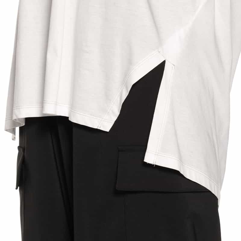 BARNEYS NEW YORK ウォッシャブル サイドスリット入りロングスリーブカットソー WHITE