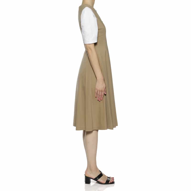 BARNEYS NEW YORK ウォッシャブル フロントジップドレス BEIGE