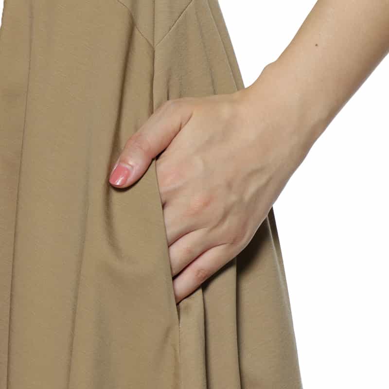 BARNEYS NEW YORK ウォッシャブル フロントジップドレス BEIGE