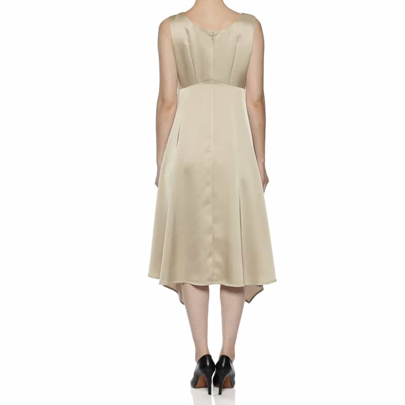 BARNEYS NEW YORK ウォッシャブル フレアドレス BEIGE