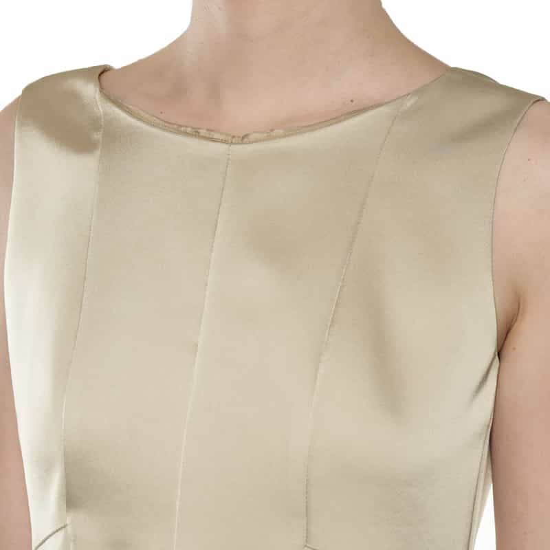 BARNEYS NEW YORK ウォッシャブル フレアドレス BEIGE