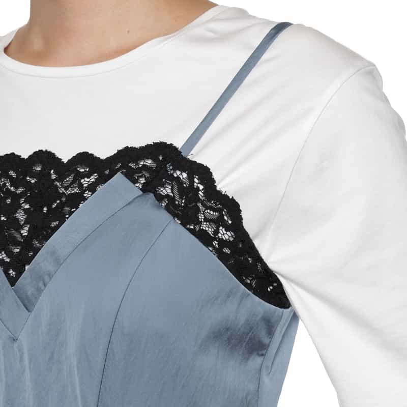 BARNEYS NEW YORK ウォッシャブル デザインヘムキャミソールドレス BLUE