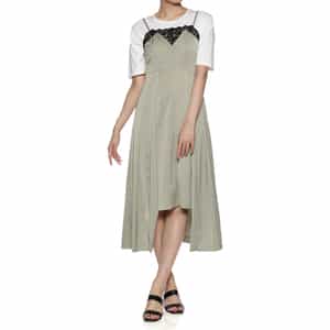 ウォッシャブル デザインヘムキャミソールドレス