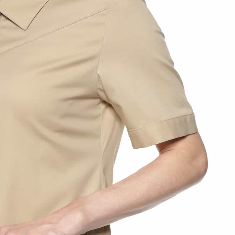 BARNEYS NEW YORK ウォッシャブル ジップアップシャツドレス BEIGE