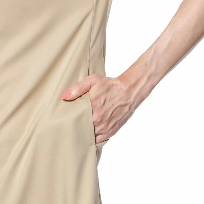 BARNEYS NEW YORK ウォッシャブル ジップアップシャツドレス BEIGE