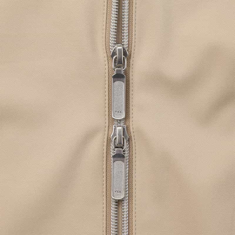 BARNEYS NEW YORK ウォッシャブル ジップアップシャツドレス BEIGE