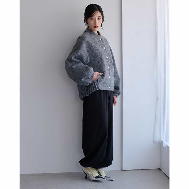 BARNEYS NEW YORK ウォッシャブル ドローストリング バルーンカーゴパンツ BLACK