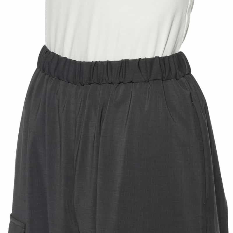 BARNEYS NEW YORK ウォッシャブル ドローストリング バルーンカーゴパンツ GRAY