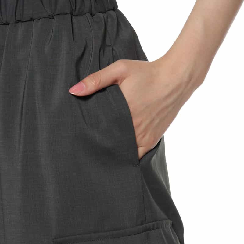 BARNEYS NEW YORK ウォッシャブル ドローストリング バルーンカーゴパンツ GRAY