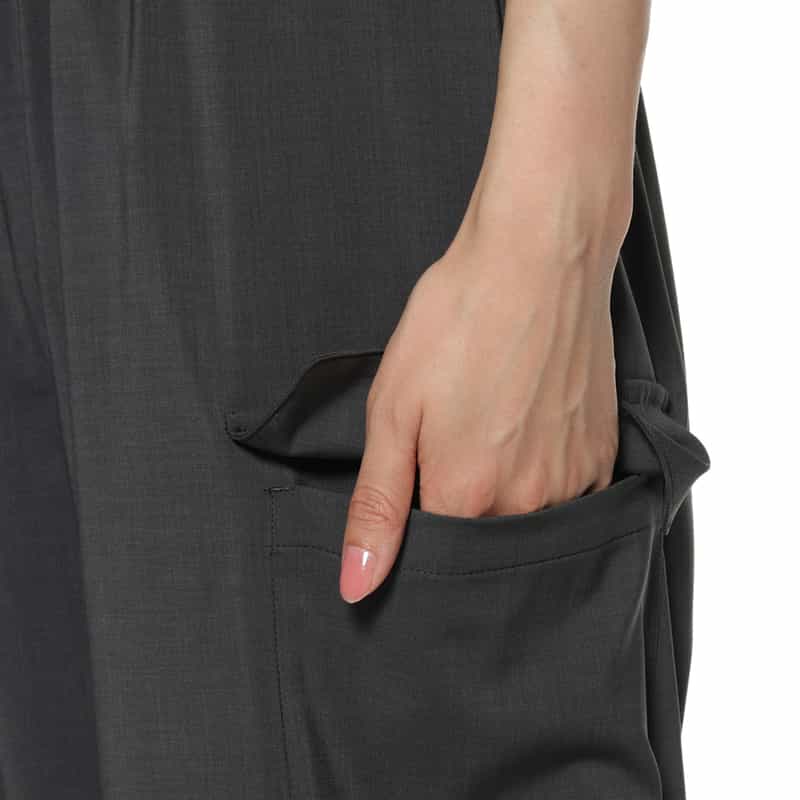 BARNEYS NEW YORK ウォッシャブル ドローストリング バルーンカーゴパンツ GRAY