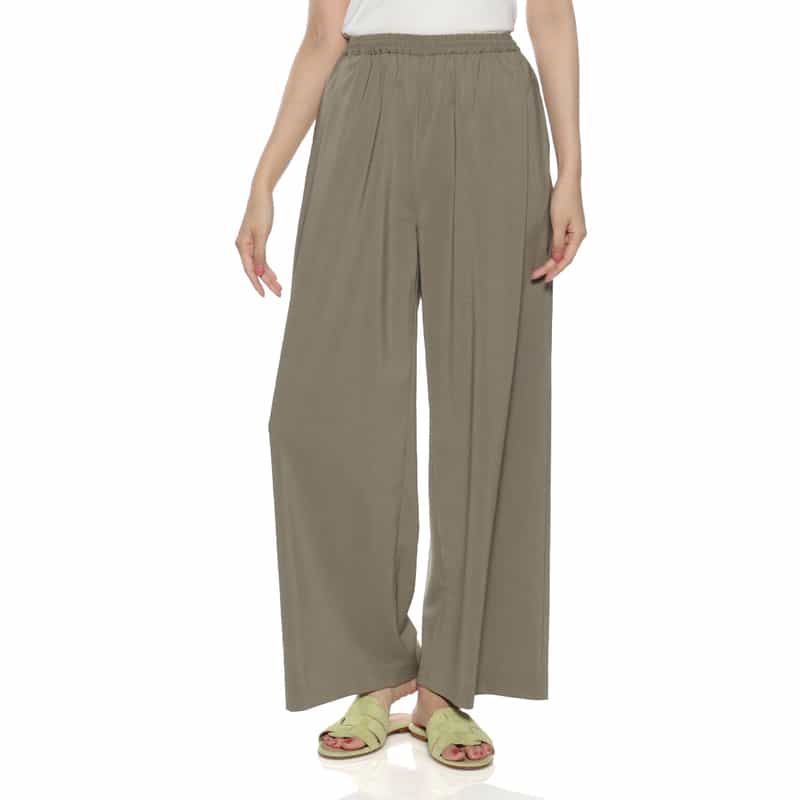 BARNEYS NEW YORK セットアップ ウォッシャブルドローリングワイドパンツ KHAKI