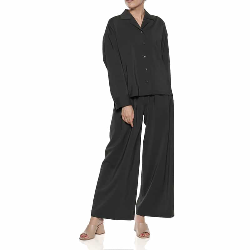 BARNEYS NEW YORK セットアップ ウォッシャブルドローリングワイドパンツ GRAY