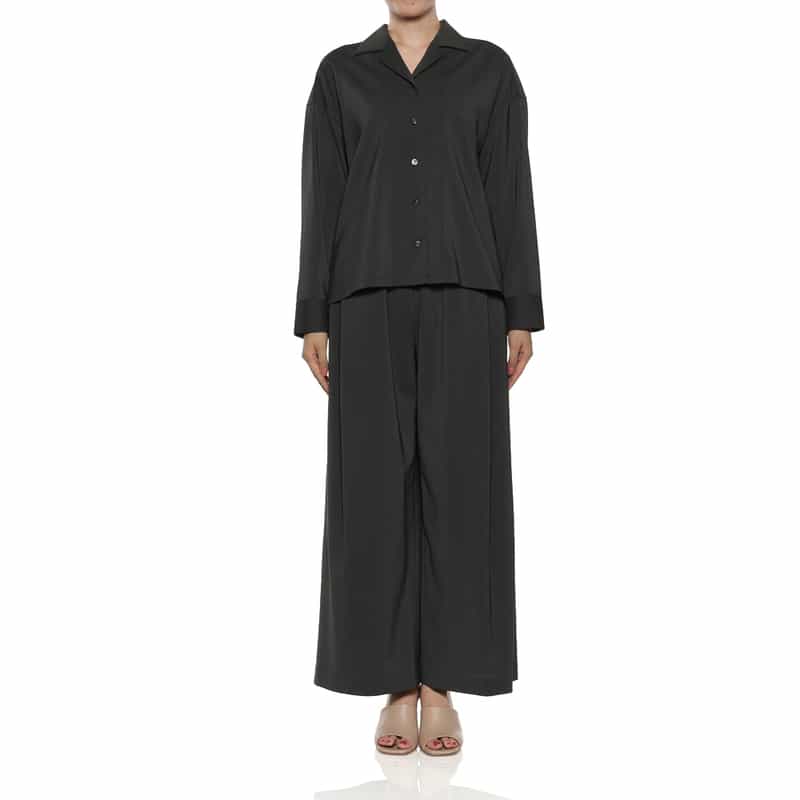 BARNEYS NEW YORK セットアップ ウォッシャブルドローリングワイドパンツ GRAY