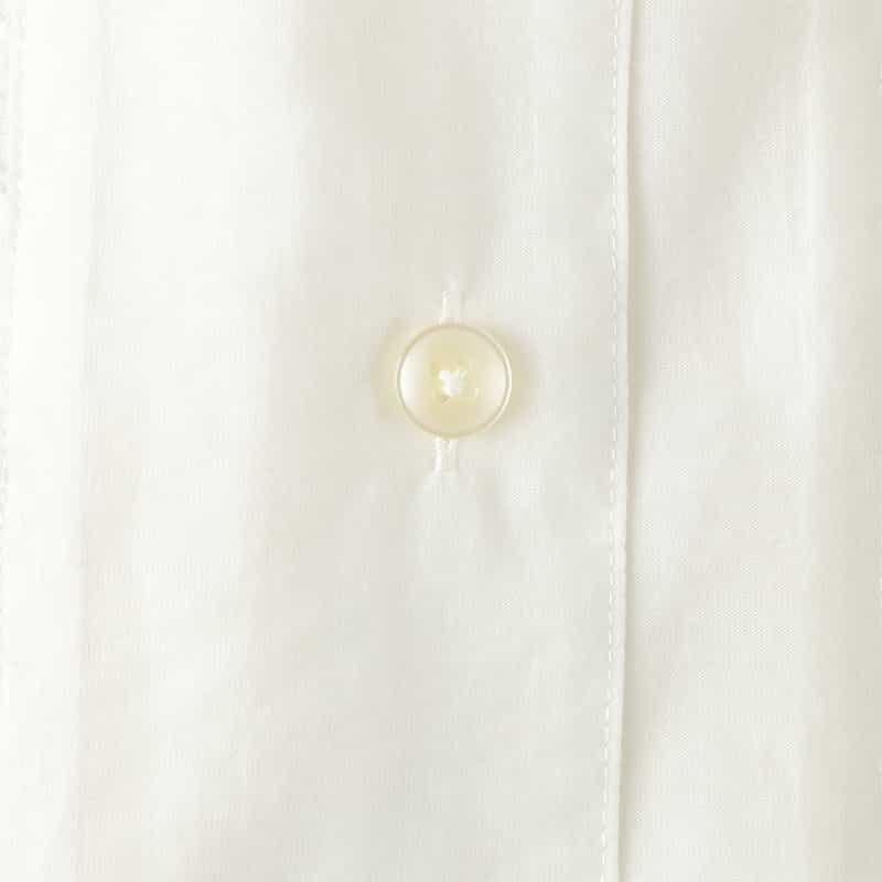 BARNEYS NEW YORK ウォッシャブル レースストライプシャツ WHITE