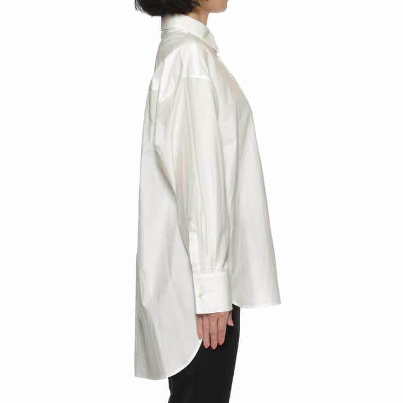 BARNEYS NEW YORK ウォッシャブル 2WAYシャツ WHITE