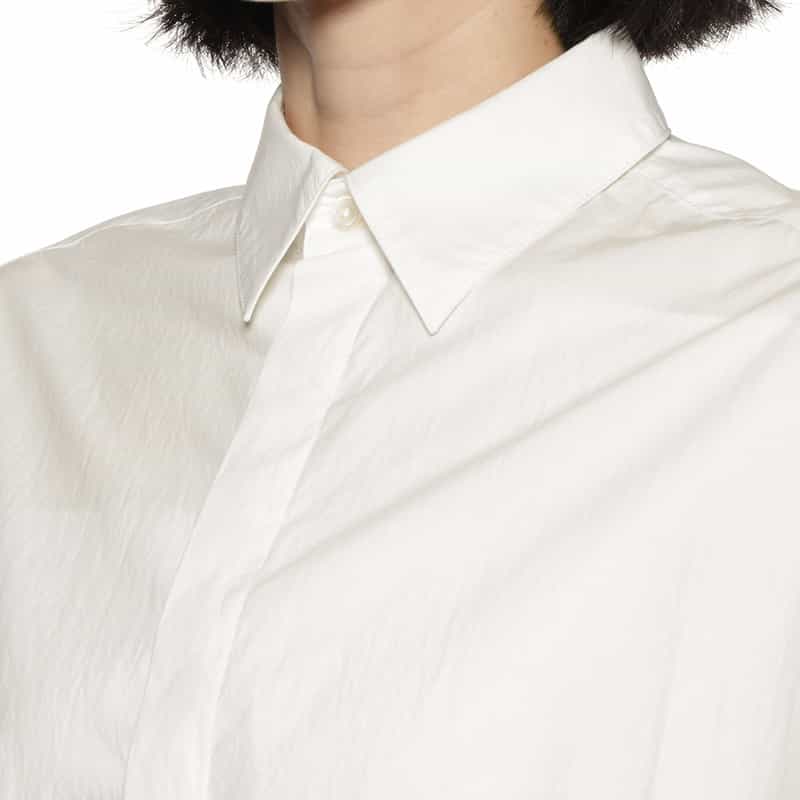 BARNEYS NEW YORK ウォッシャブル 2WAYシャツ WHITE