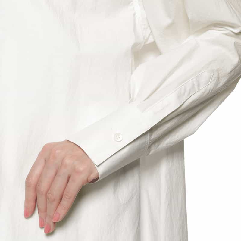 BARNEYS NEW YORK ウォッシャブル 2WAYシャツ WHITE