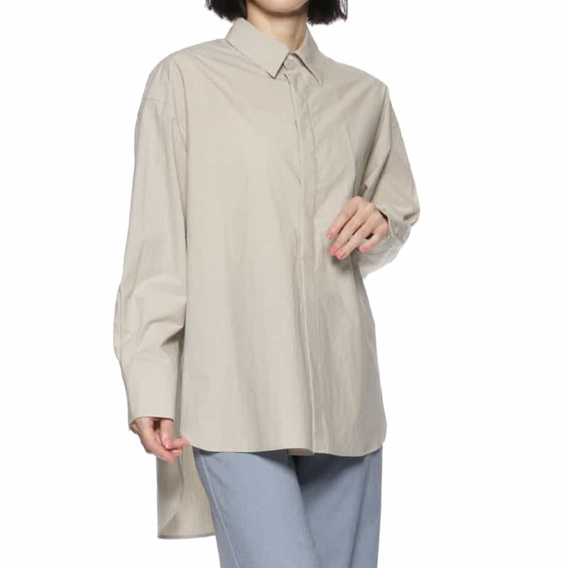 BARNEYS NEW YORK ウォッシャブル 2WAYシャツ BEIGE