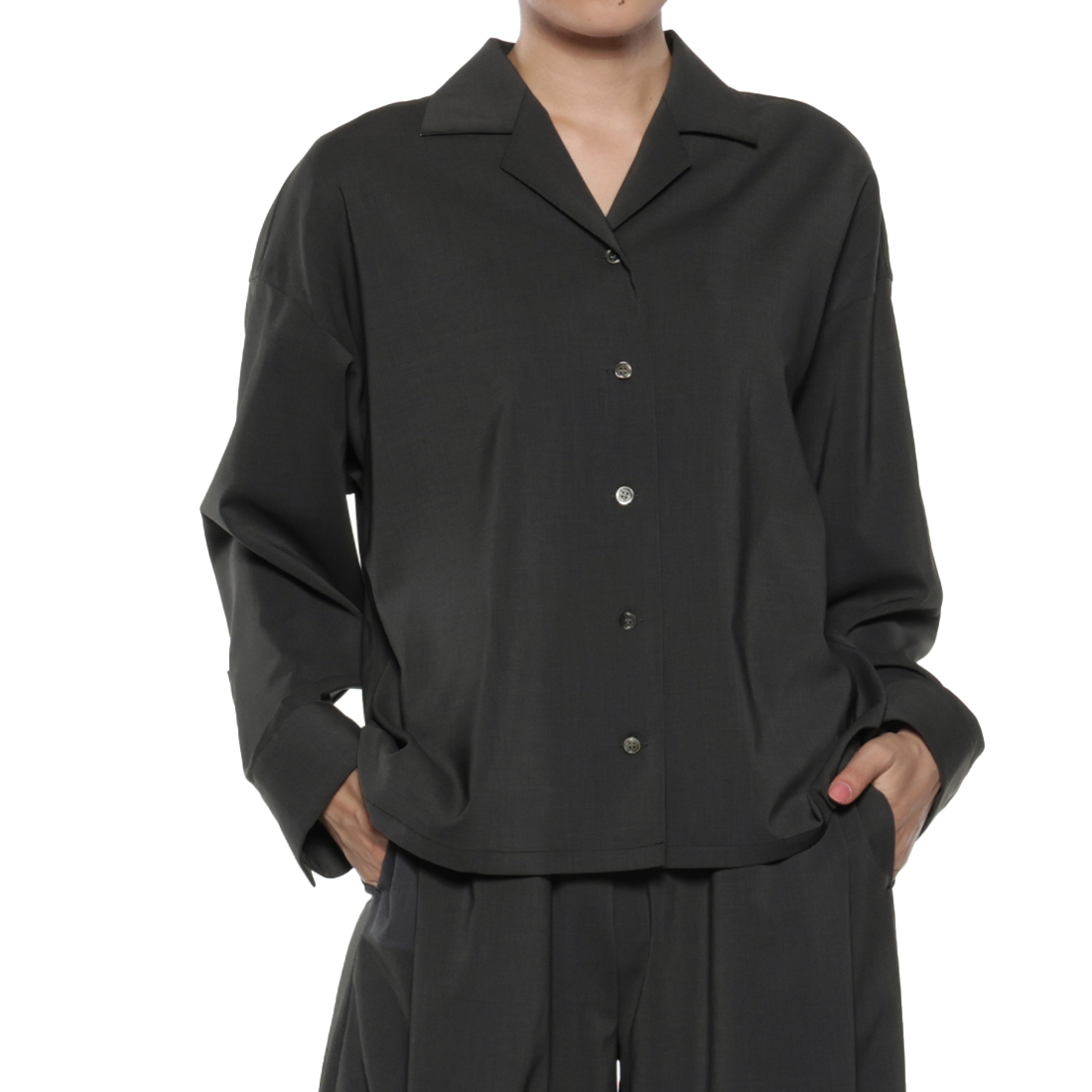 セットアップ ウォッシャブルオープンカラーシャツ