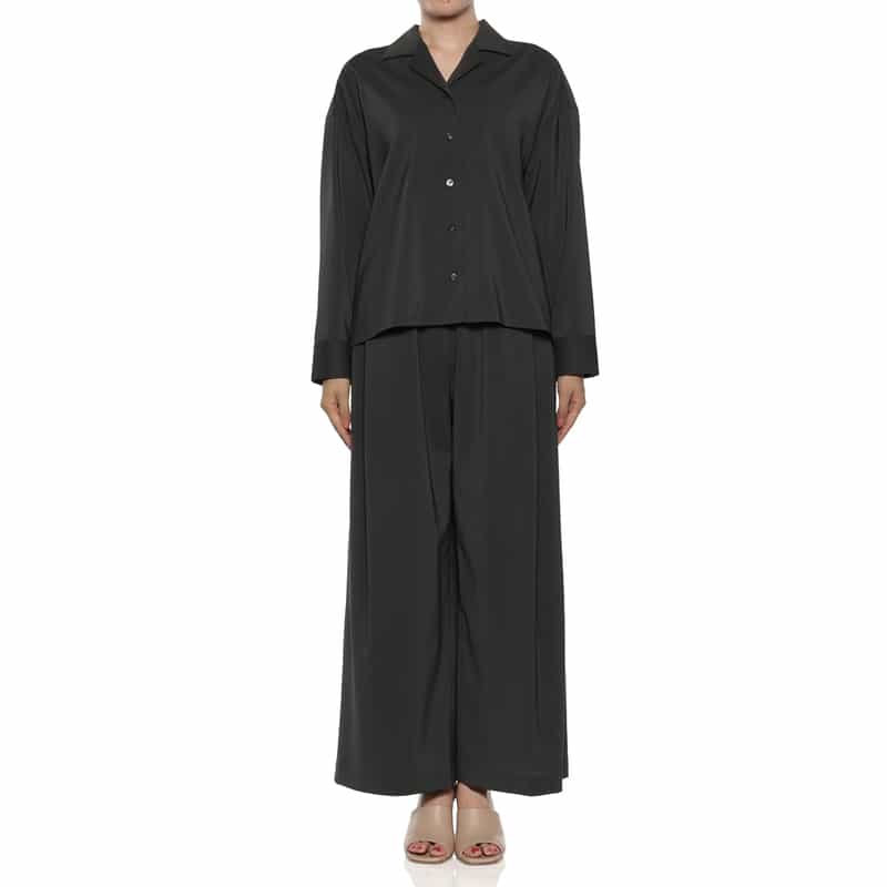 BARNEYS NEW YORK セットアップ ウォッシャブルオープンカラーシャツ GRAY