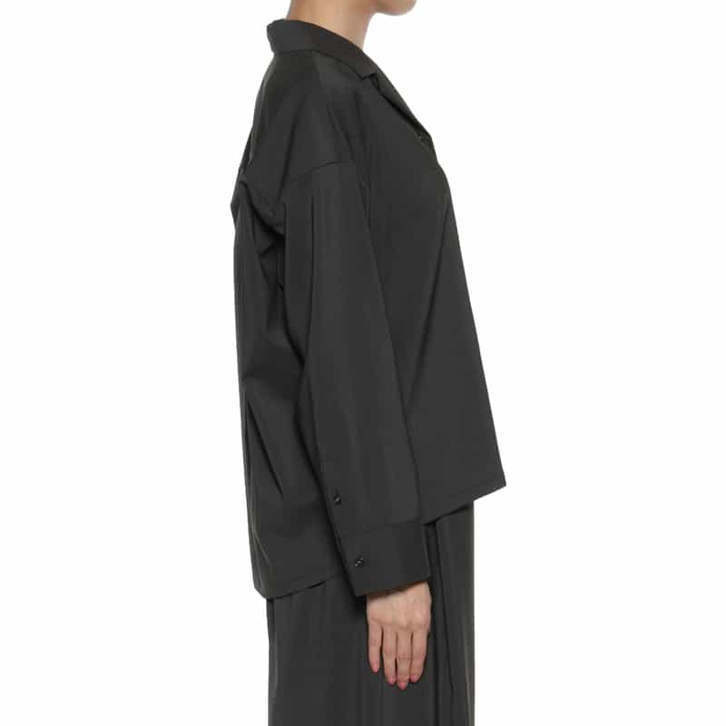 BARNEYS NEW YORK セットアップ ウォッシャブルオープンカラーシャツ GRAY