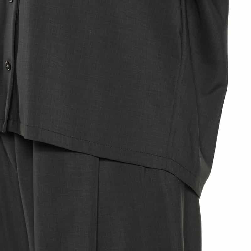 BARNEYS NEW YORK セットアップ ウォッシャブルオープンカラーシャツ GRAY