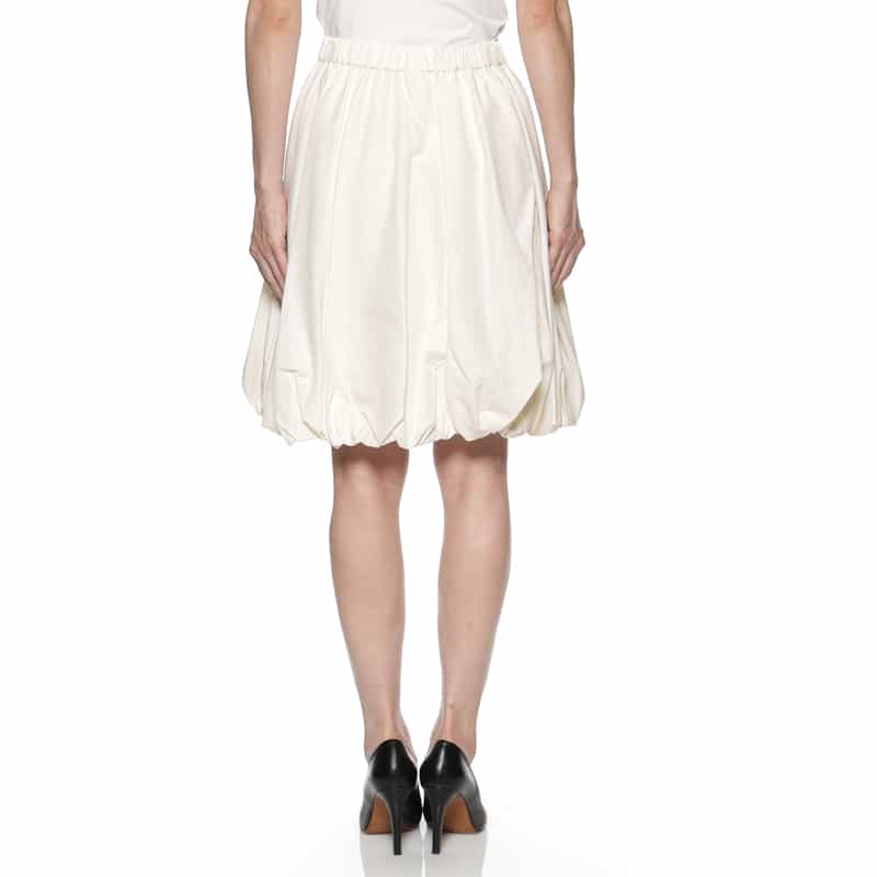 BARNEYS NEW YORK ウォッシャブル タフタ素材スカート WHITE