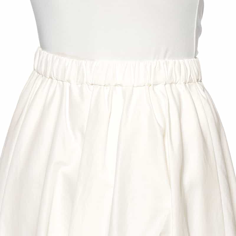 BARNEYS NEW YORK ウォッシャブル タフタ素材スカート WHITE