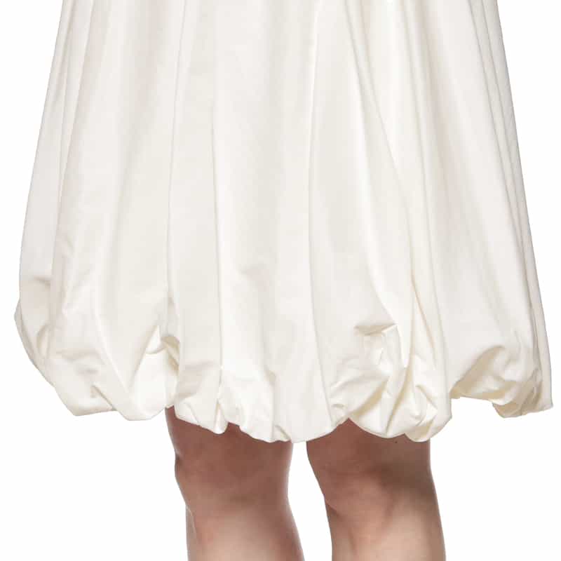 BARNEYS NEW YORK ウォッシャブル タフタ素材スカート WHITE