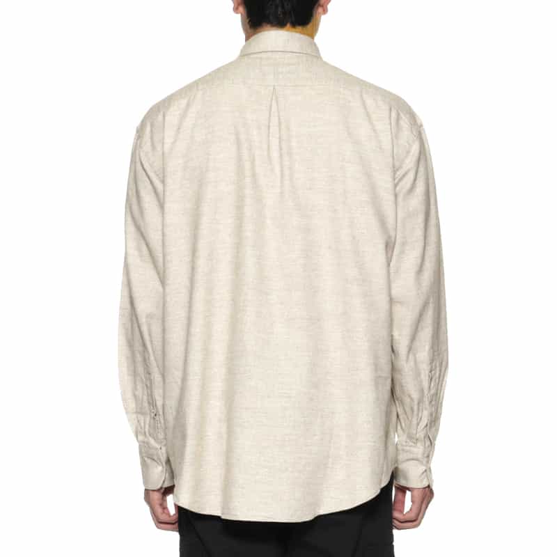BARNEYS NEW YORK フランネル素材オーバーフィットカジュアルシャツ BEIGE