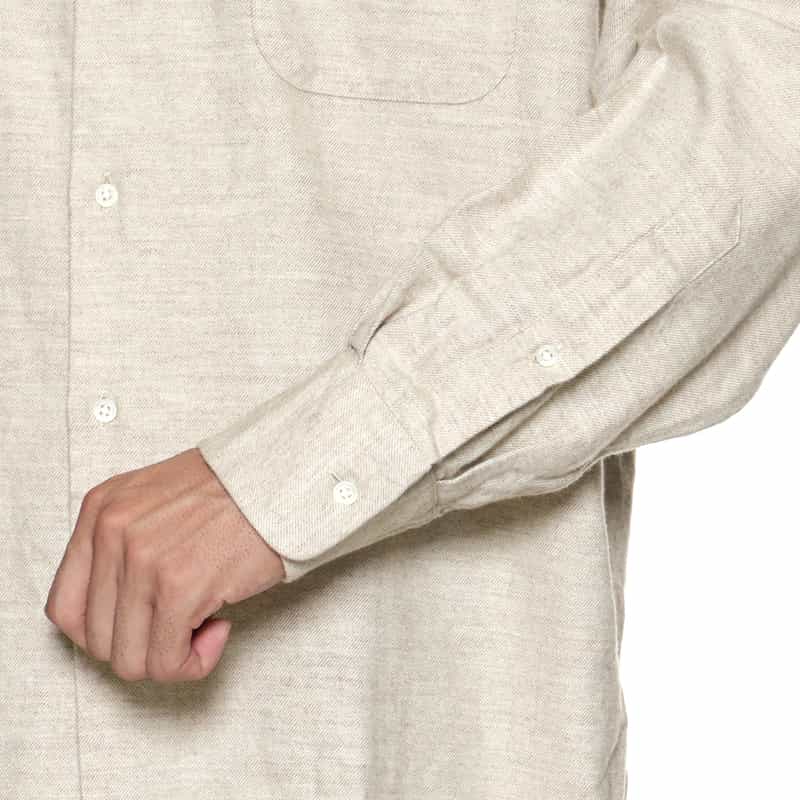BARNEYS NEW YORK フランネル素材オーバーフィットカジュアルシャツ BEIGE