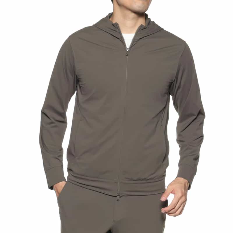 BARNEYS NEW YORK ウォッシャブル セットアップ ジップアップパーカー BROWN