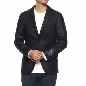 ヘリンボーン柄ニットジャケット