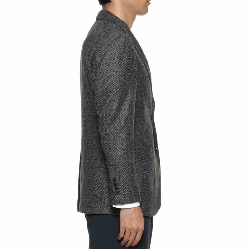 BARNEYS NEW YORK ヘリンボーン柄ニットジャケット GRAY