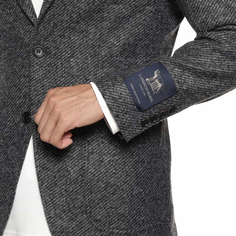 BARNEYS NEW YORK ヘリンボーン柄ニットジャケット GRAY