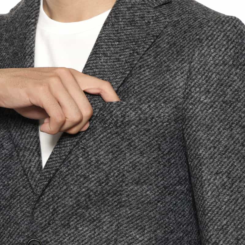 BARNEYS NEW YORK ヘリンボーン柄ニットジャケット GRAY