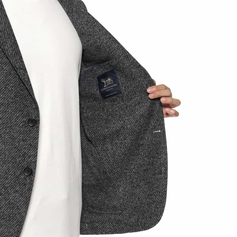 BARNEYS NEW YORK ヘリンボーン柄ニットジャケット GRAY