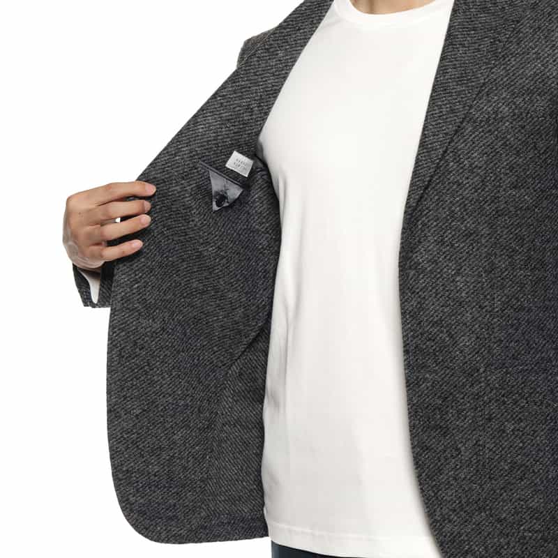 BARNEYS NEW YORK ヘリンボーン柄ニットジャケット GRAY